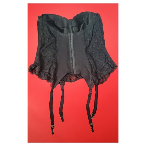 Goddess Corset Bustier – Black Lace with trim + Optional Garters NWT - Picture 2 of 8